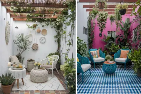 En patios chicos, menos es más.
