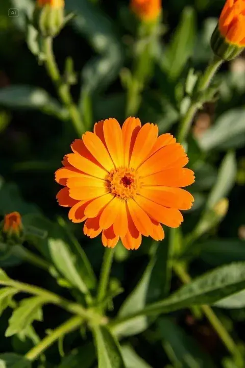 Sus flores naranjas y amarillas aportan color y, además, tienen efectos antiinflamatorios y calmantes