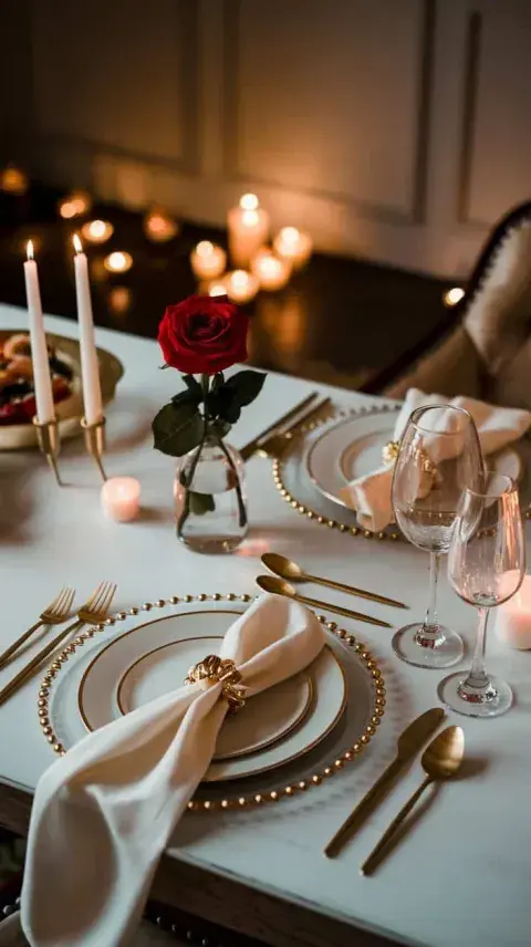 Foto de mesa para San Valentín.