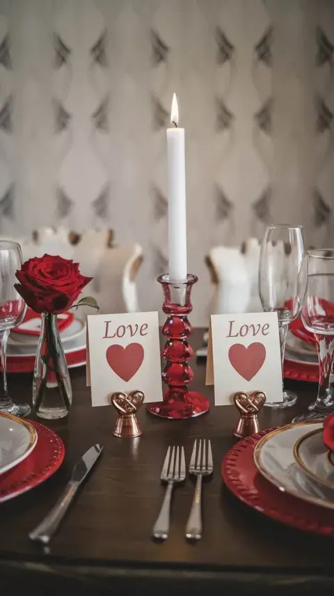 Foto de mesa para San Valentín.
