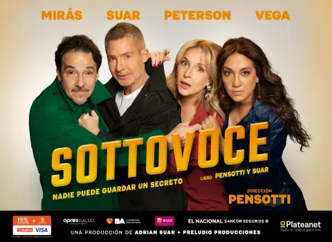 Fernán Mirás, Adrián Suar, Carla Peterson y Lorena Vega Fernán Mirás, Adrián Suar, Carla Peterson y Lorena Vega