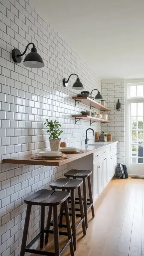 Para reforzar la sensación de espacio, conviene optar por colores claros —blancos, arenas o tonos suaves— que reflejen la luz y eviten la saturación visual.