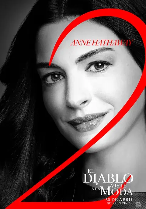 Anne Hathaway en el póster de El diablo viste a la moda 2. Anne Hathaway en el póster de El diablo viste a la moda 2.