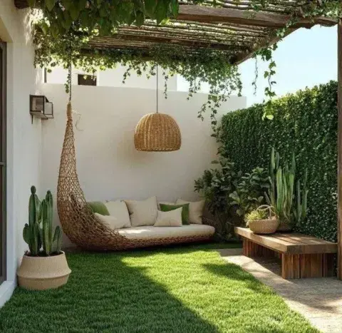 Cortinas o paneles verdes como “pared viviente” Cortinas o paneles verdes como “pared viviente”