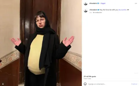 Captura del último posteo de Chino Darín antes de convertirse en papá.