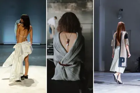 Valentina Schuchner, Mishka y De Crisci mostraron diseños en los que la espalda quedaba al descubierto. Valentina Schuchner, Mishka y De Crisci mostraron diseños en los que la espalda quedaba al descubierto.