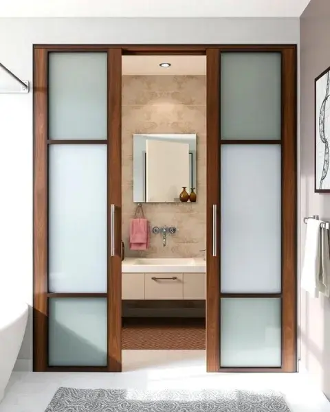 Las versiones en vidrio —transparente, esmerilado o acanalado— son perfectas para baños con poca luz natural. Las versiones en vidrio —transparente, esmerilado o acanalado— son perfectas para baños con poca luz natural.