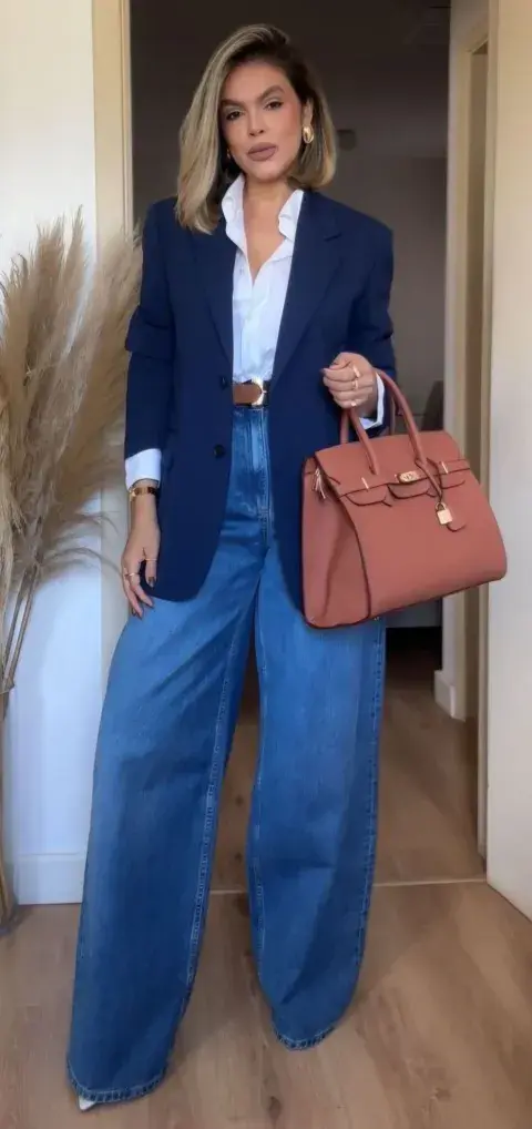 Con tiro alto y pernera ultra ancha, los jeans palazzo se imponen como una de las siluetas más fuertes de 2026 Con tiro alto y pernera ultra ancha, los jeans palazzo se imponen como una de las siluetas más fuertes de 2026