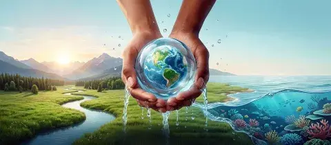 un mundo de agua, ilustración un mundo de agua, ilustración