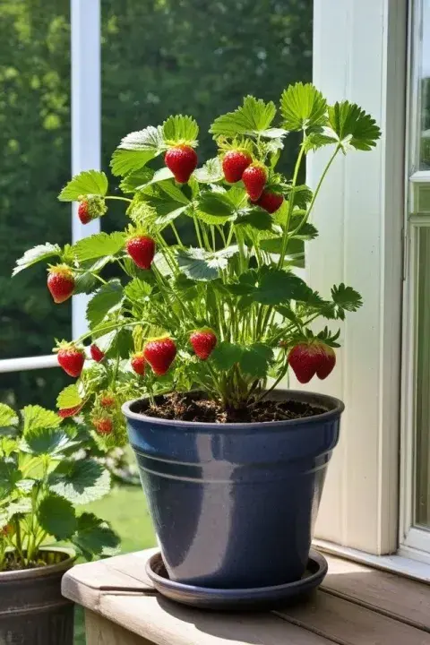Frutilla en maceta