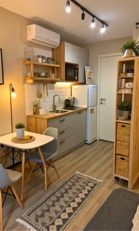 Es importante dejar espacio suficiente para abrir puertas, moverse cómodamente y trabajar sin obstáculos. En ambientes pequeños, menos muebles pero bien distribuidos suele dar mejores resultados.