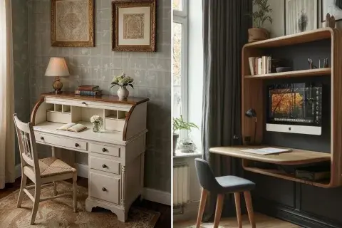 Escritorio secreter: el mueble vintage que conquista los departamentos modernos esta temporada.