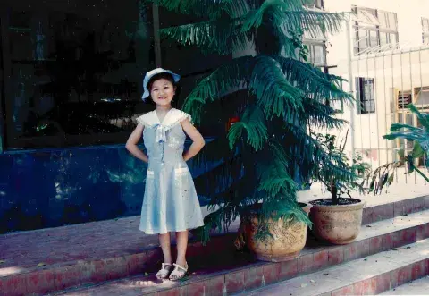 Karina Gao, en su infancia, en China Karina Gao, en su infancia, en China