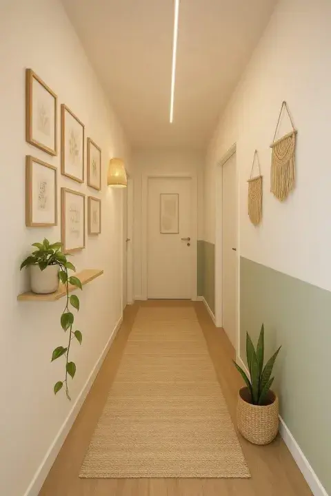 Pasillos estrechos: cómo decorarlos para que no se vean oscuros ni aburridos