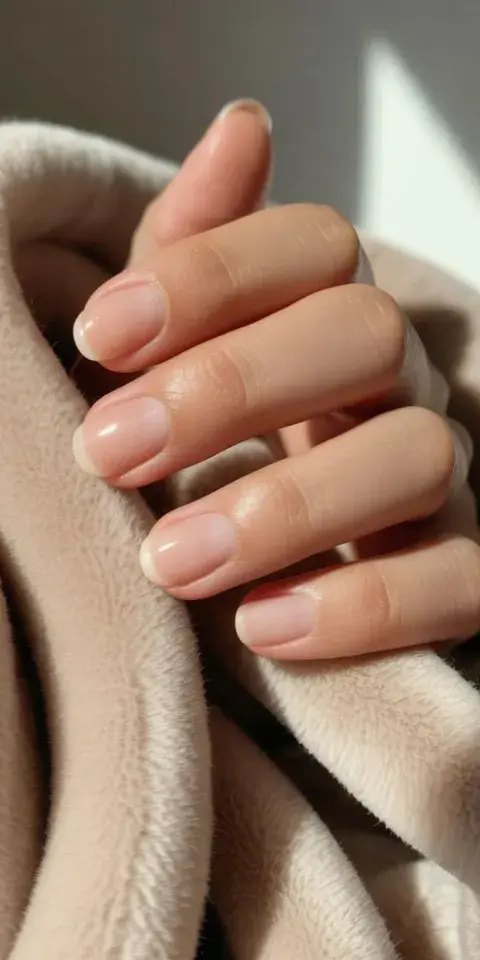 la mano de una mujer con las uñas naturales la mano de una mujer con las uñas naturales