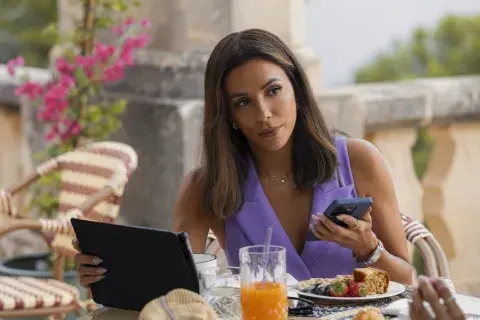 Eva Longoria en la película El último amanecer. Eva Longoria en la película El último amanecer.