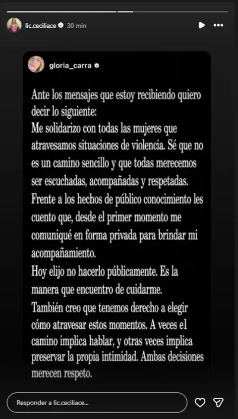 posteo de Ig de gloria carra