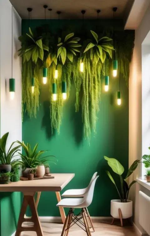 Foto de iluminación con tendencia biofilia. Foto de iluminación con tendencia biofilia.