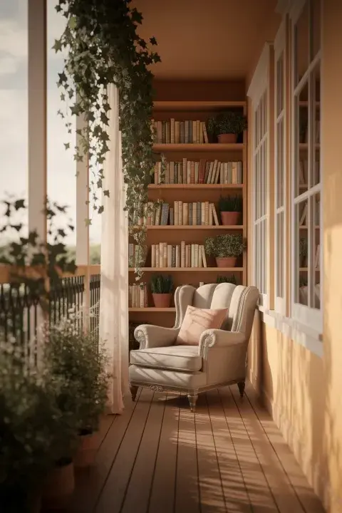 Mini patios con biblioteca. Mini patios con biblioteca.