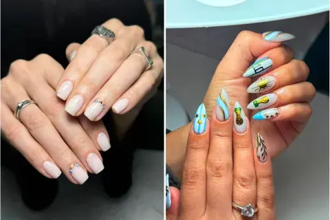 Una opción clásica con algunos apliques en glitter en blanco y celeste. Una opción más jugada es la que llevan imágenes de la copa del mundo o emulan las camisetas de los jugadores.