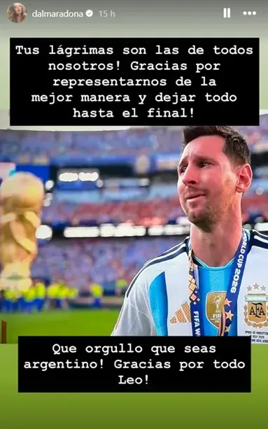 Mensaje de Dalma Maradona. Mensaje de Dalma Maradona.