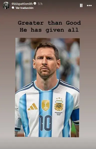 La Story de Messi que subió Patti Smith. La Story de Messi que subió Patti Smith.