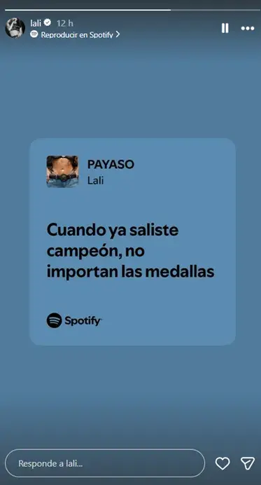 Posteo de Lali a la Selección Argentina. Posteo de Lali a la Selección Argentina.
