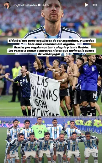 Mensaje de Thelma Fardín a la Selección. Mensaje de Thelma Fardín a la Selección.