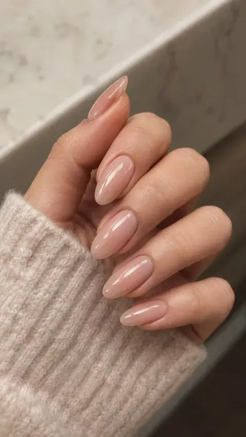 Uñas de pinterest en color nude elegante
