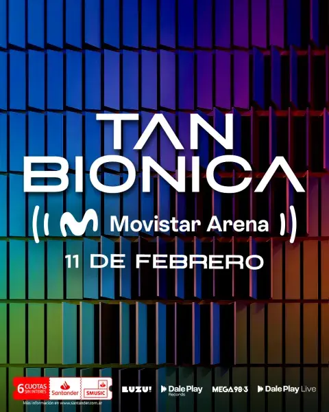 El anuncio del nuevo show de Tan Biónica en el Movistar Arena 2027. El anuncio del nuevo show de Tan Biónica en el Movistar Arena 2027.
