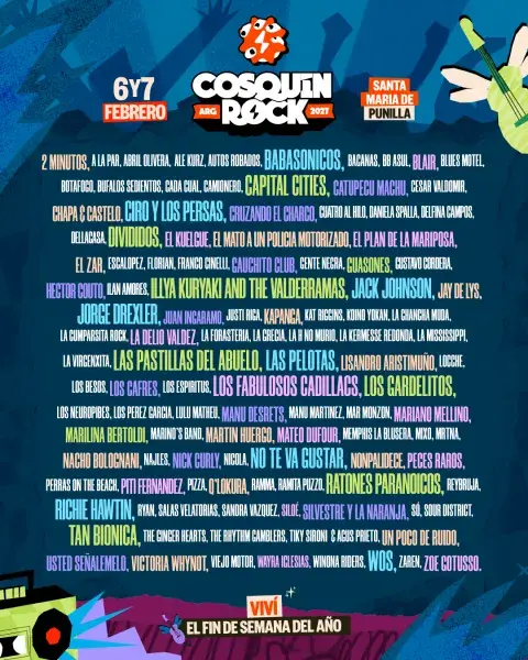 Grilla del cosquin rock 2027 Grilla del cosquin rock 2027
