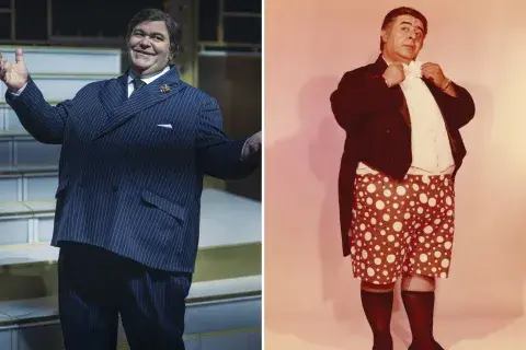 Hernán Jiménez es Jorge Porcel en la serie Moria. Hernán Jiménez es Jorge Porcel en la serie Moria.