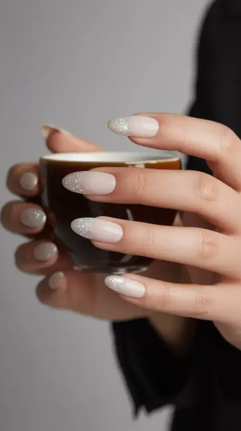 Uñas fench con efecto flash Uñas fench con efecto flash