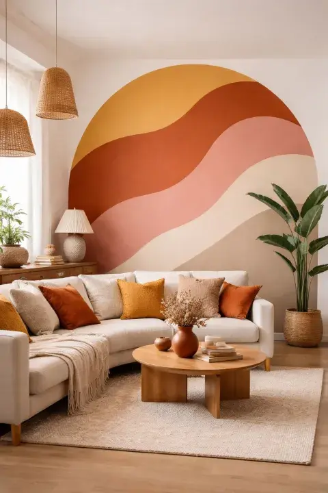 Foto de arco pintado en pared.