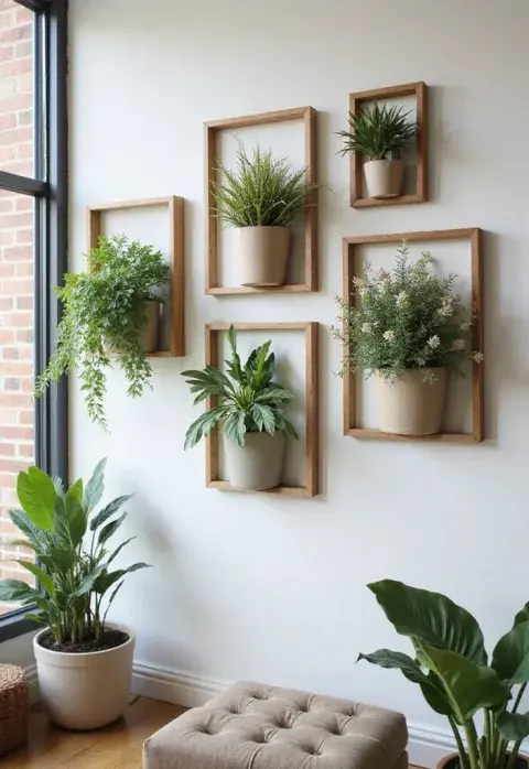 Ideas para paredes blancas: reemplazá los cuadros por plantas.