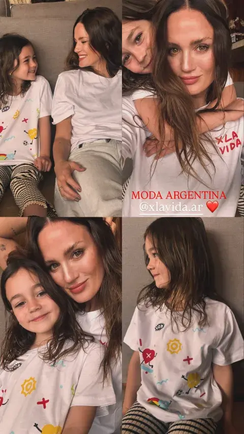 Paula Chaves con la remera de x la vida Paula Chaves con la remera de x la vida
