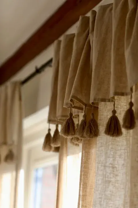 Foto de cortinas de lino. Foto de cortinas de lino.
