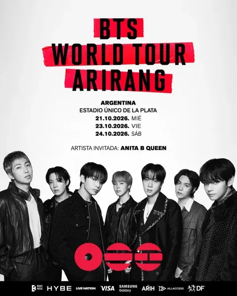 El anuncio de Anita B Queen como telonera de BTS en Argentina.