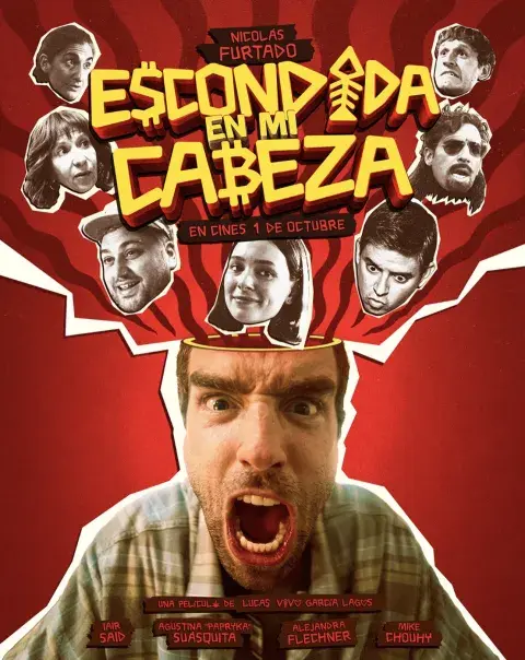 Flyer película Escondida en mi cabeza