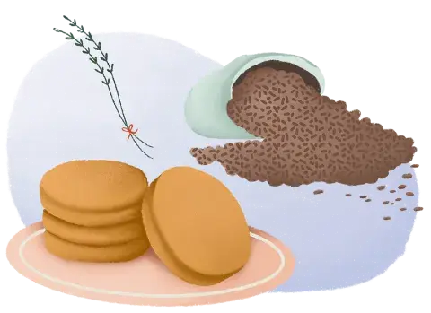 Ilustración hamburguesas recetas de lentejas.