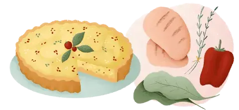 Ilustración receta de tartas