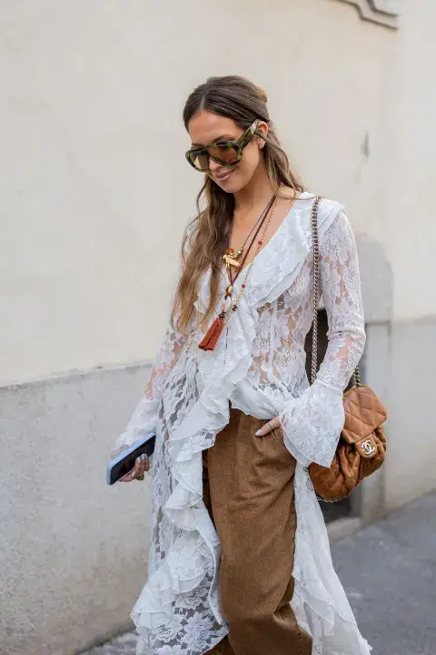 Encaje de día y de noche street style
