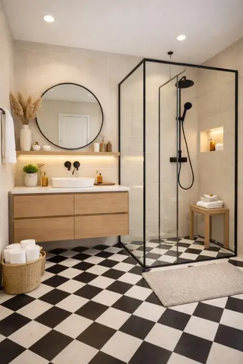 baño estilo blanco y negro baño estilo blanco y negro