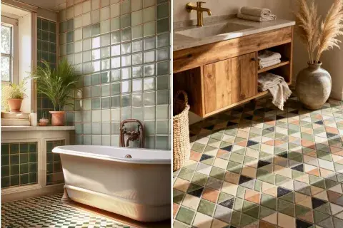 baño retro con mosaicos baño retro con mosaicos