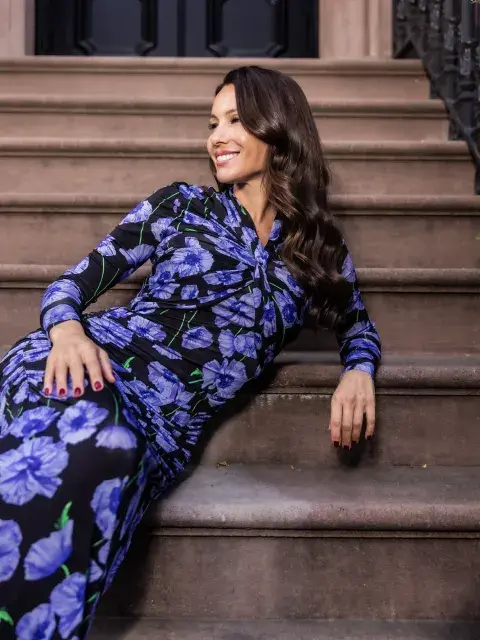Pampita con un vestido de flores Pampita con un vestido de flores