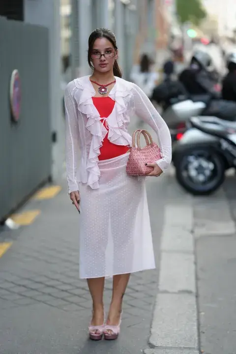 look con rojo París Fashion week street style look con rojo París Fashion week street style