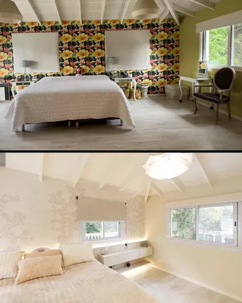 El antes y después de la remodelación de la casa de Moria Casan El antes y después de la remodelación de la casa de Moria Casan