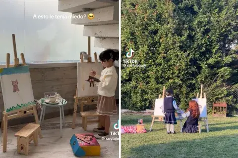 Las hijas de la joaqui pintando en bastidores Las hijas de la joaqui pintando en bastidores