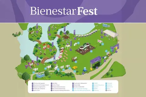 Un mapa de todas las actividades de bienestar fest Un mapa de todas las actividades de bienestar fest