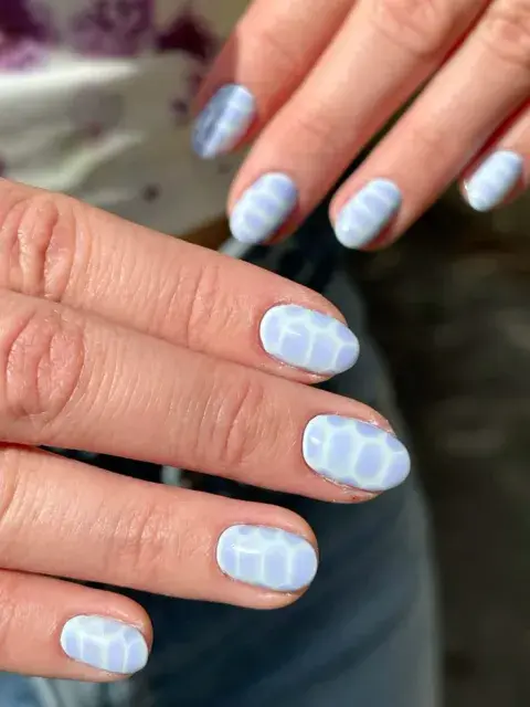 Uñas croco en color celeste